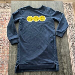 Wonder Nation Navy Blue Dress with Yellow Smiley Faces